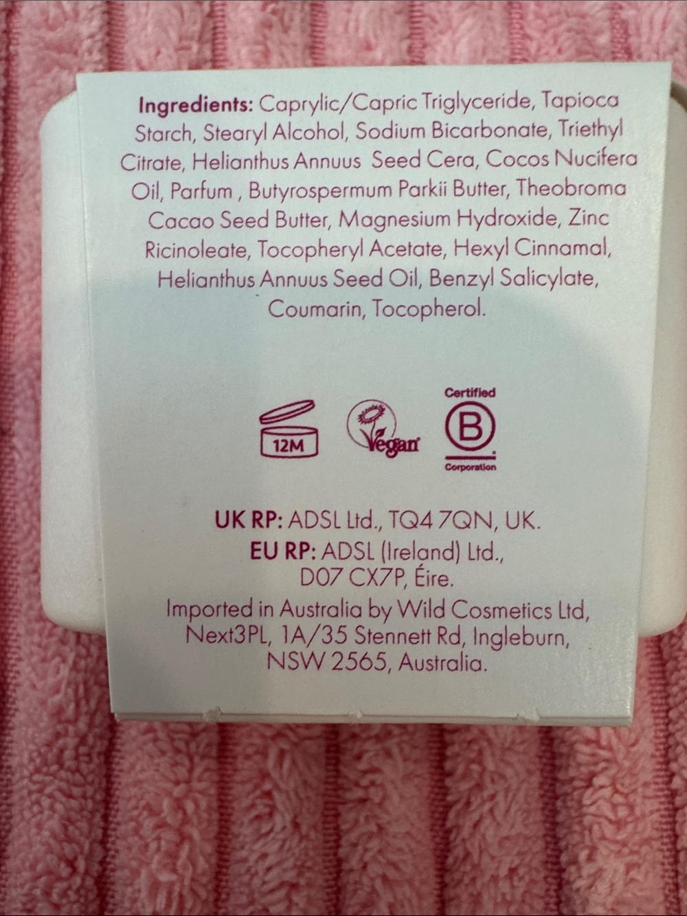 Set of 3 WILD Deodorant Refills Coconut and Vanilla NWT - Picture 3 of 3